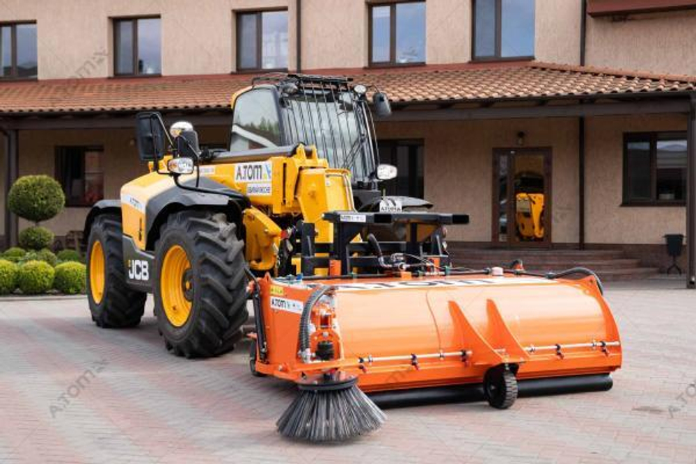 Щетка дорожная на погрузчик, с прибордюрной щеткой - AТOM 2500