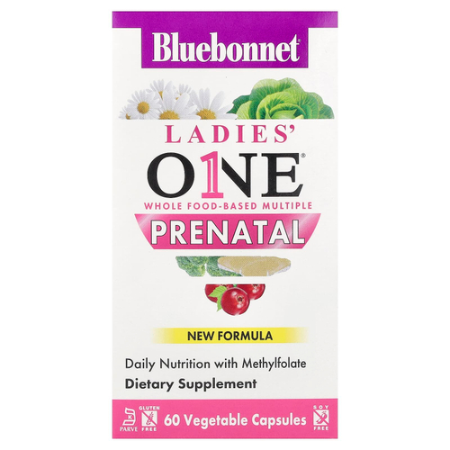 Bluebonnet Nutrition, Ladies' One®, пренатальный комплекс, 60 растительных капсул