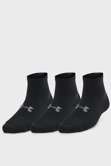 Носки Under Armour UA Essential 3pk Qtr Yth-BLK
