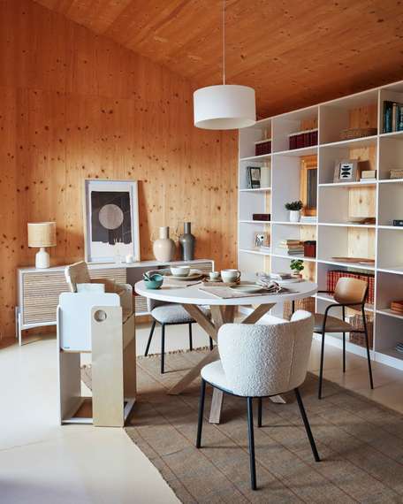 Стол Argo Ø120 см, столешница белый меламин, светлые ножки