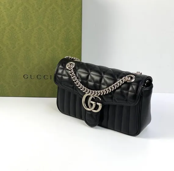 Мини-сумка на плечо Gucci GG Marmont черный