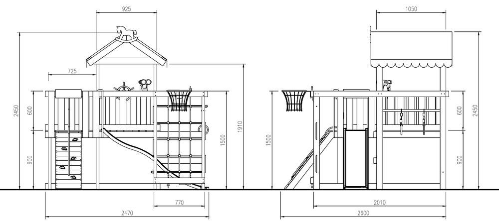 Игровой комплекс из дерева"Baby - 8"