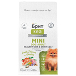 Сухой корм для взрослых cобак мини пород Брит BRIT CARE Mini Adult Healthy Skin&Shiny Coat с индейкой 0,4кг
