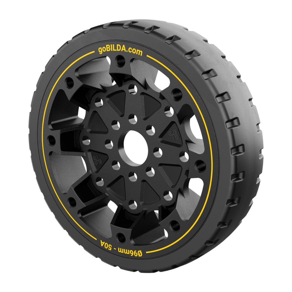 Hogback Traction Wheel (96mm Diameter, 50A Durometer)
