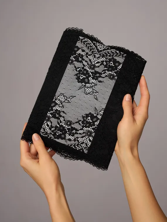 03-292 Кружево эластичное 23 см, черный 170