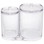 Органайзер для хранения ватных палочек и дисков»ФАНТЭНЕГРО», прозрачный, 15.3*8.6*12.5см