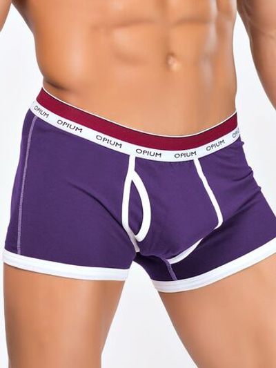 Яркие мужские боксеры с контрастным кантом (Размер: M) (Цвет: фиолетовый)