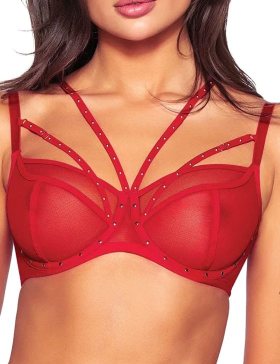 Мягкий бюстгальтер на большой бюст Novika POIS POIS ROUGE N03 M