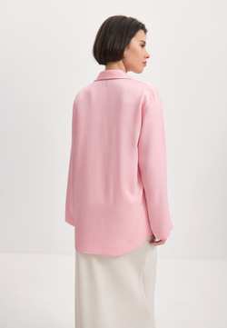 Рубашка удлиненная розовая