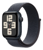 Часы Apple Watch SE, 40 мм, алюминий цвета «тёмная ночь», браслет Sport Loop чернильного цвета (2024)