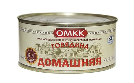 Говядина тушеная "Домашняя" рубленая 325г. ОМКК