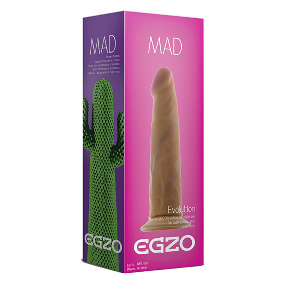 Телесный фаллоимитатор 18,5см без мошонки Mad Egzo Cactus