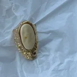 Кольцо под золото с белым литьем