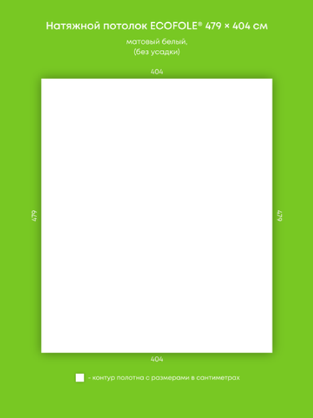 Матовый натяжной потолок 19.4 м2
