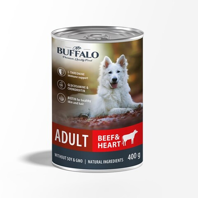 Mr.Buffalo 400 г - консервы для собак с говядиной и сердцем (Adult)