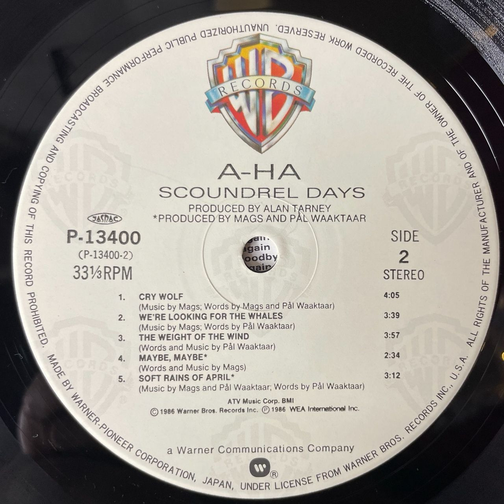 Винтажная виниловая пластинка LP A-ha Scoundrel Days (Japan 1986) (Obi)