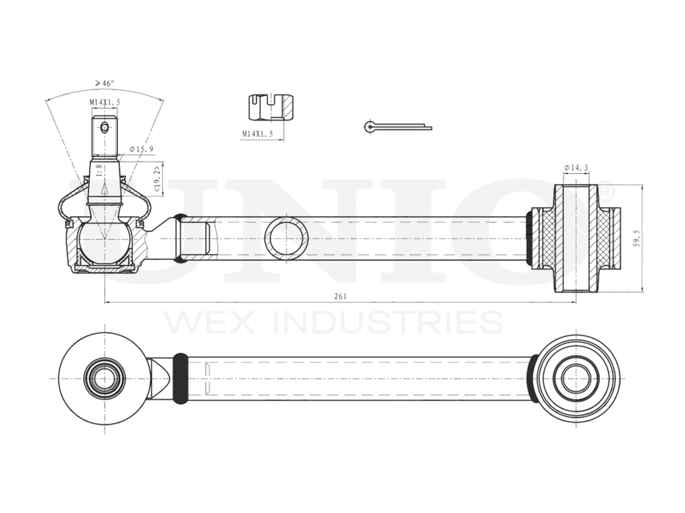 Рычаг подвески поперечный задний UNIO SSP-40147