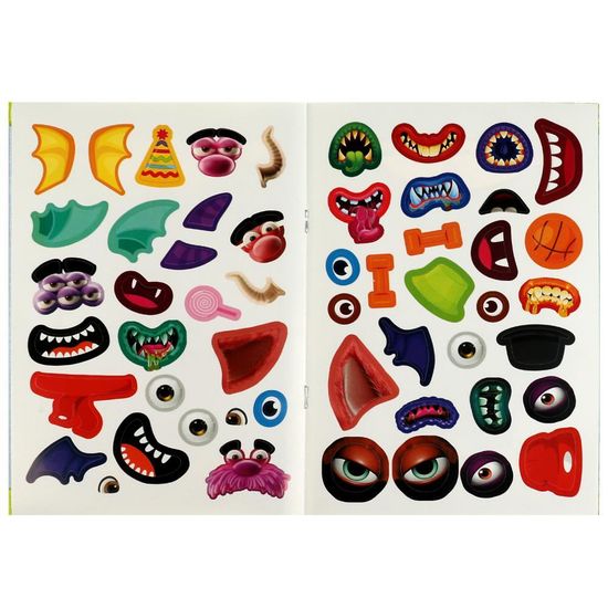 Придумай монстрика. Чудастики.  50 наклеек. 160х235 мм. Скрепка. 8 стр. Умка