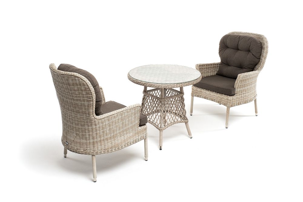 "Алиса" кофейный комплект из искусственного ротанга, цвет бежевый