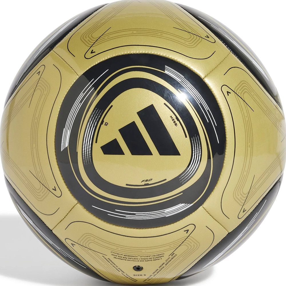Мяч футбольный ADIDAS Messi Club, IX4070, р.5, черно-золотистый