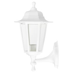 Садово-парковый светильник ЭРА НБУ 06-60-001 белый 6 гранный настенный IP44 Е27 max60Вт | Садово-парковые светильники