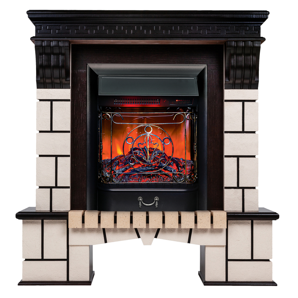 Каминокомплект Real Flame Stone AO-297 с очагом Majestic Lux Black RC