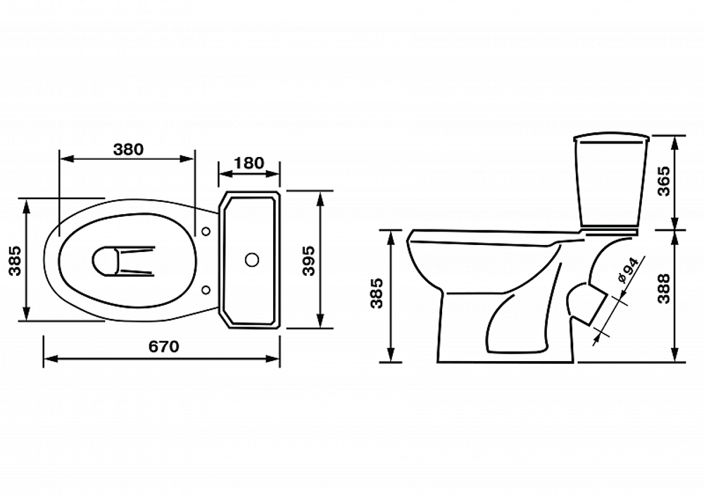 Унитаз-компакт "Элисса" белый (косой, НИЖН, сид. полипроп. с мет.крепл, арм) (Ст.Оскол)