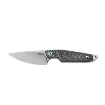 Нож фикс."MAKRO1", ст.Bohler M390,кл.StoneWash, рук.фиброкарбон,отверст.д/темл.,черн.кож.чехол на магните