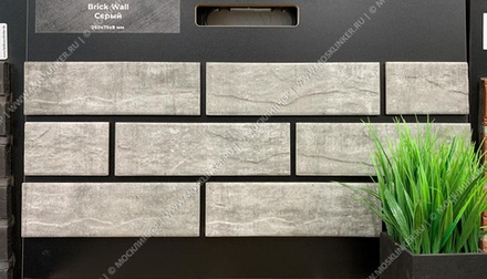 Beryoza Ceramica, Brick Wall Серый, 250x75x7 - клинкерная фасадная плитка