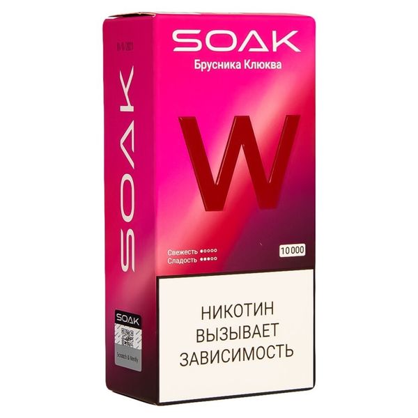 Купить Одноразовый Pod Soak W - Lingonberry Cranberry (10000 затяжек)