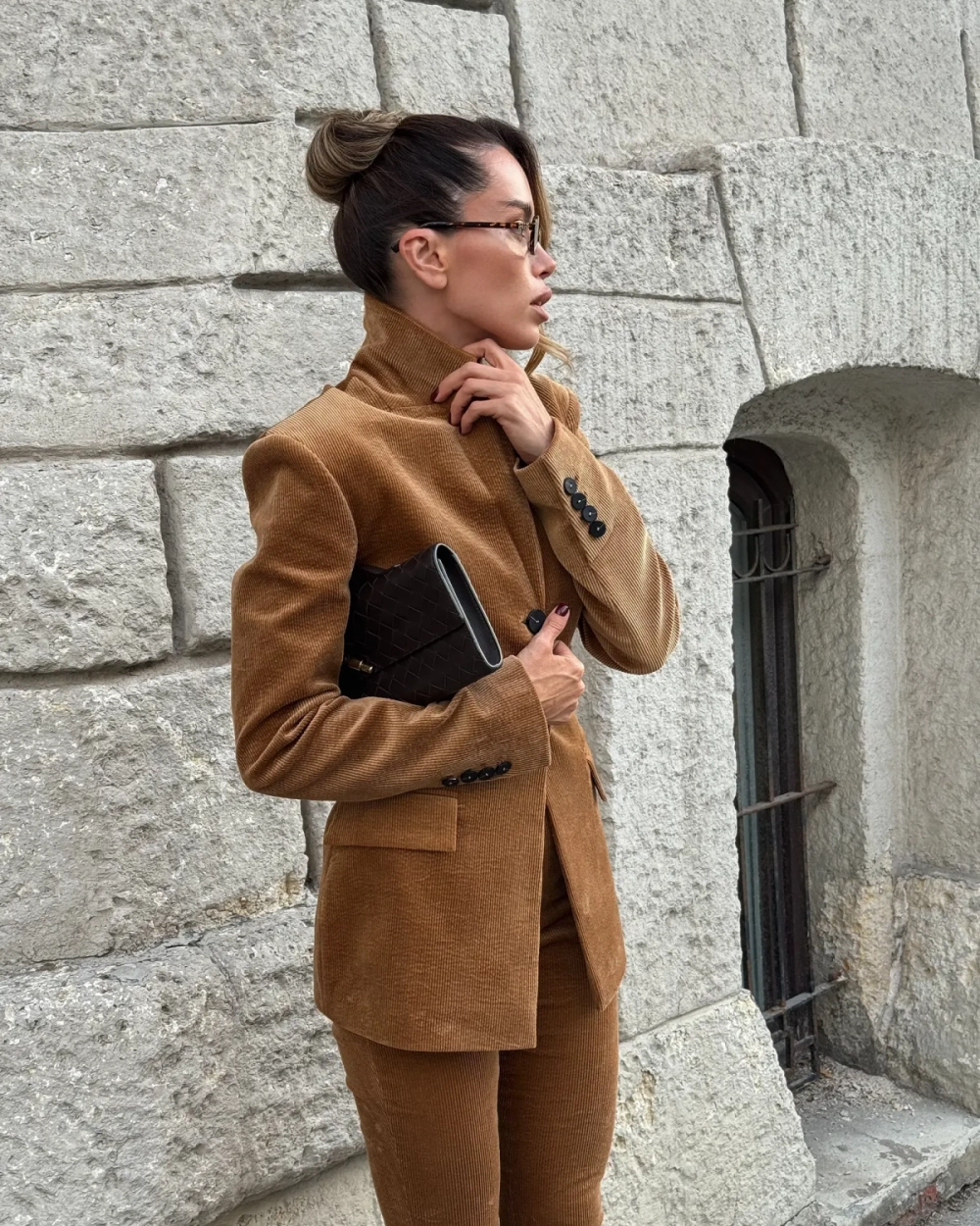 Жакет классический вельветовый, Коричневый