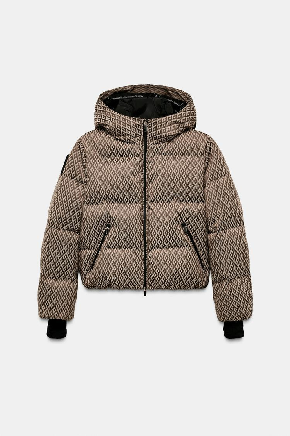 ZARA ВОДОНЕПРОНИЦАЕМАЯ КУРТКА С КАПЮШОНОМ, БЕЖЕВО-КОРИЧНЕВЫЙ