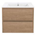 Тумба под раковину Vincea Gio 600 подвесная, 2 выкатных ящика soft-close, N.Oak