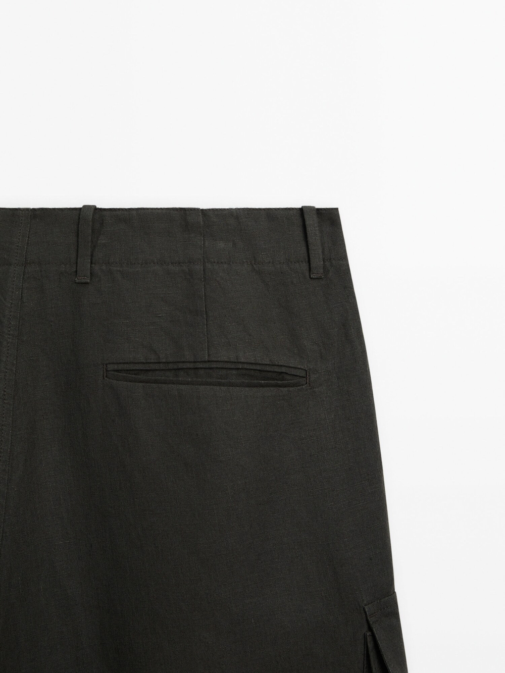 Massimo Dutti 100% льняные шорты-бермуды, зеленый