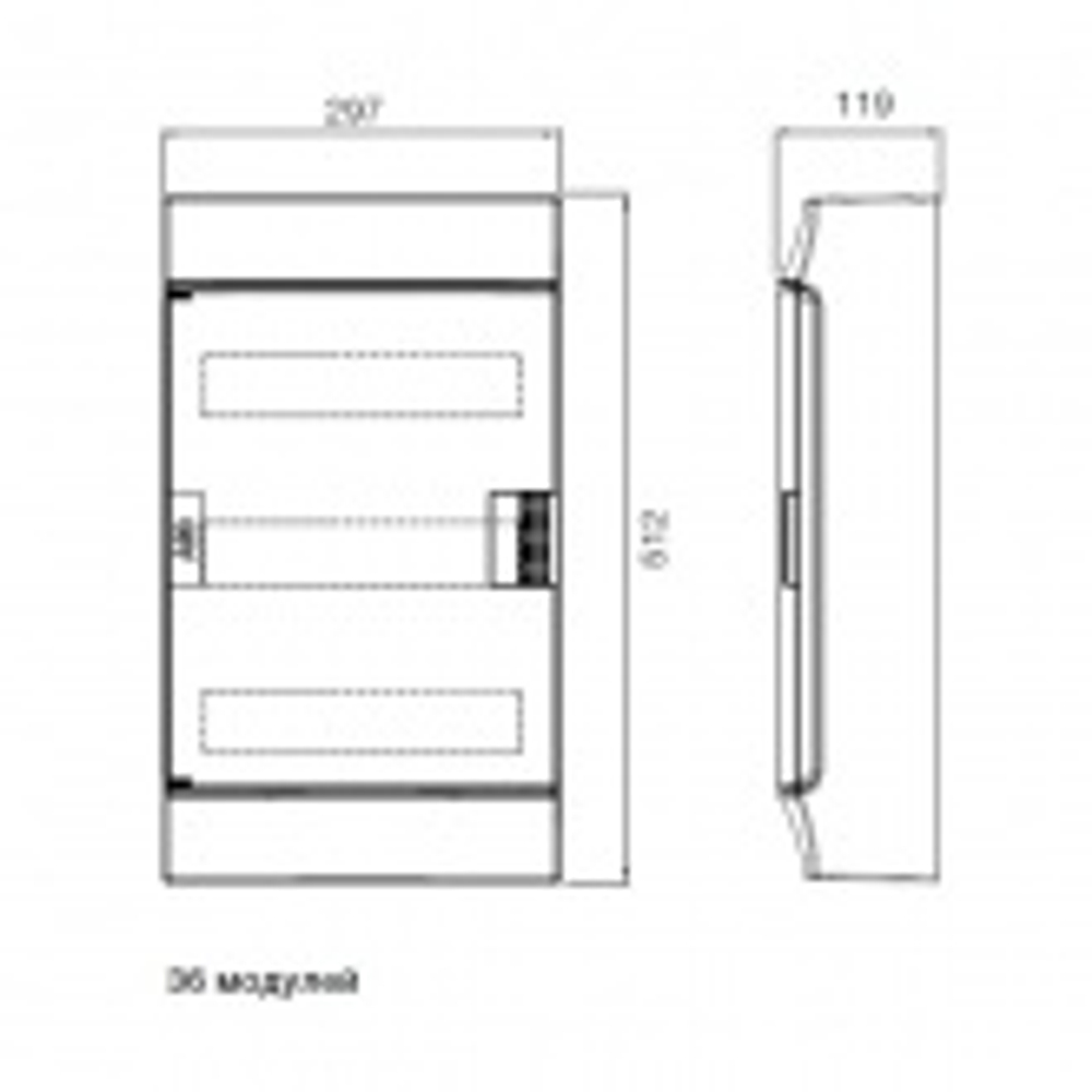Шкаф настенный ABB Mistral41 36М (3x12) прозрачная дверь, клеммы (1SPE007717F0621) 1SPE007717F9994