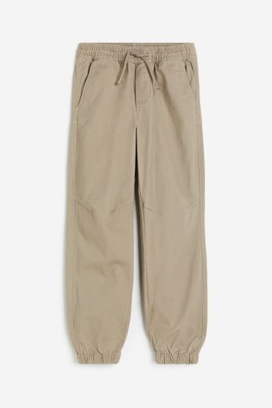 H&М Хлопковые брюки с карманами, бежевый