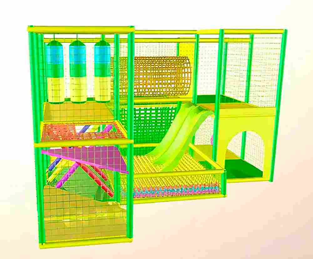 Детский игровой лабиринт с крышей «Изумрудный домик» 5,66×3,69×3,3 м