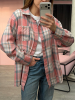 Рубашка в клетку розовый