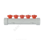 Коллектор PP-R белый Дн 40х20 на 6 выходов с кранами VALFEX 101134006