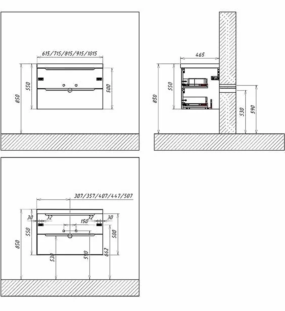 Тумба с раковиной Belbagno ETNA 90 Rovere Moro