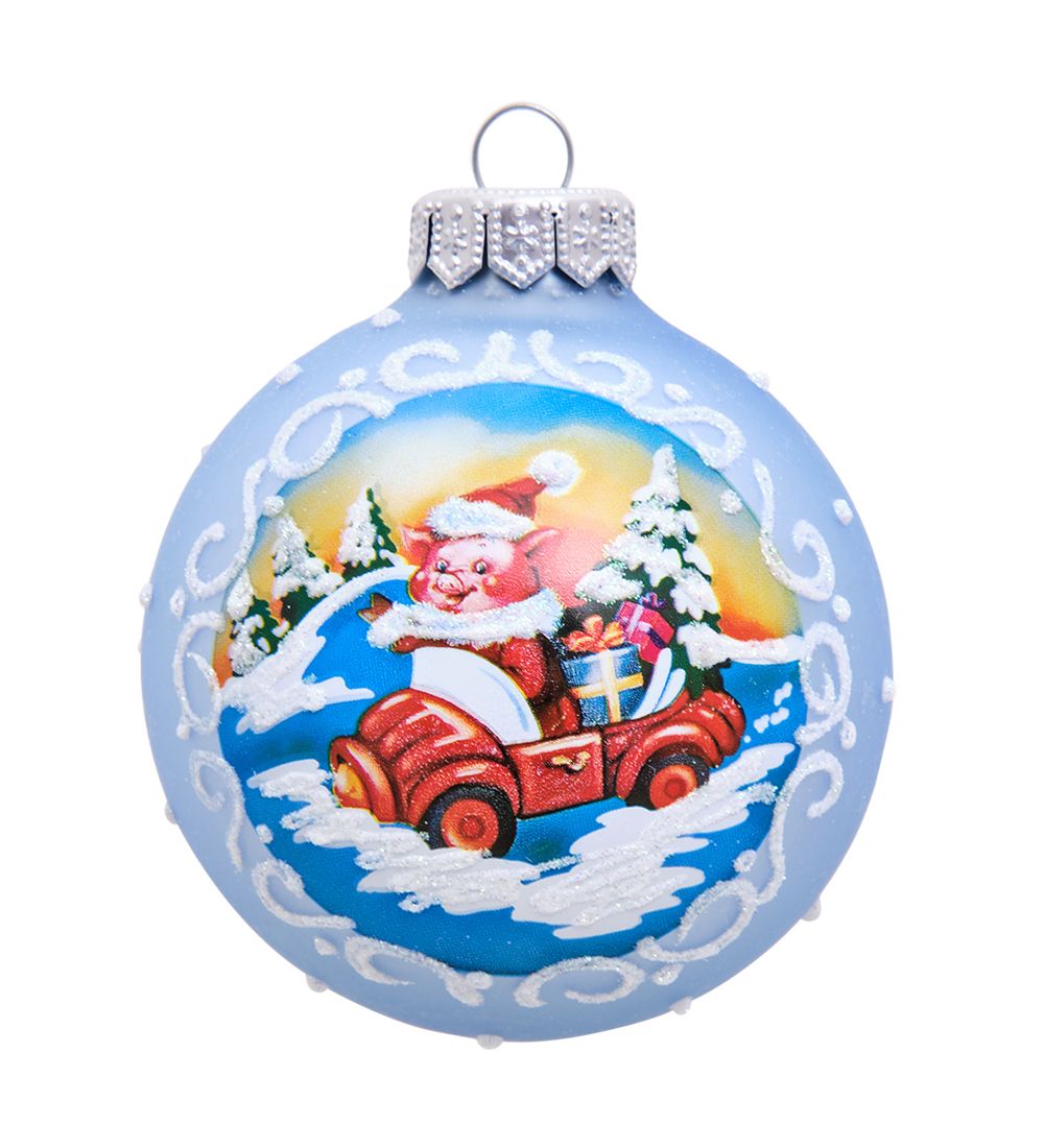 Элита НФШ-1117 Ел. украшение Шар «Поросенок с подарками» 85 мм