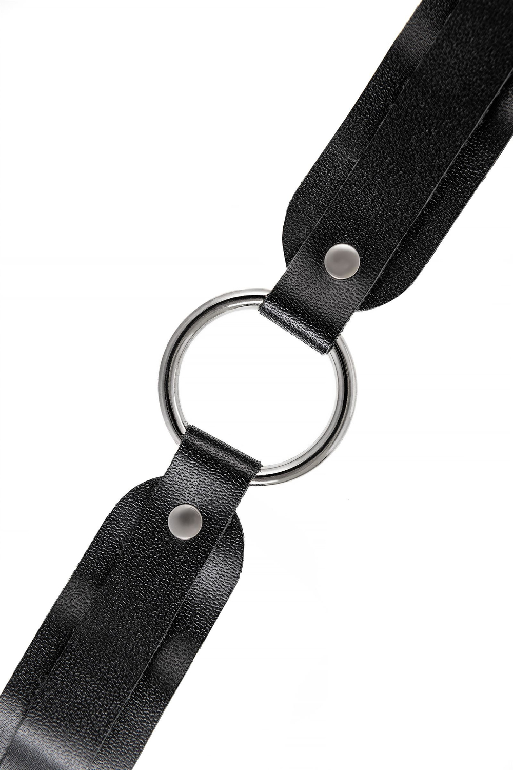 Черный кожаный чокер-ошейник со скруглёнными углами