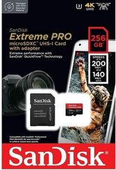 Карта памяти SANDISK micro SDXC 256Gb Extreme Pro UHS-I U3 V30 A2 + ADP (200/140 MB/s)