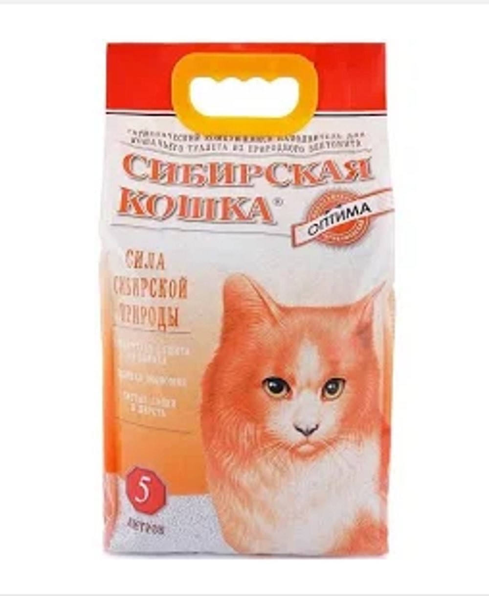 Сибирская кошка Наполнитель комкующийся Оптима, 10л