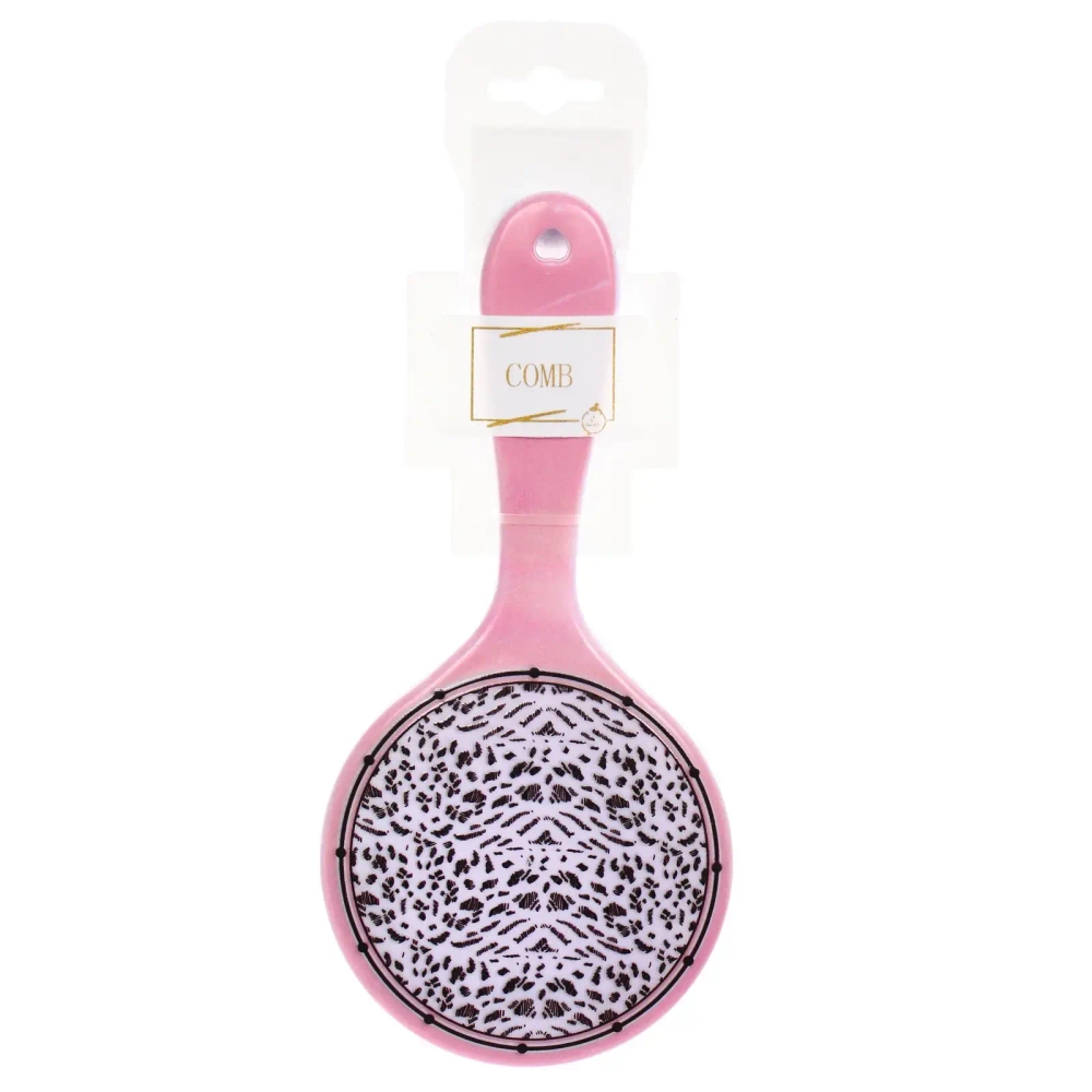 Расческа массажная круглая «Коллекция ИМАНИ - ЭКЛЕО», микс 4 дизайна, 22*10см (PVC подвес)