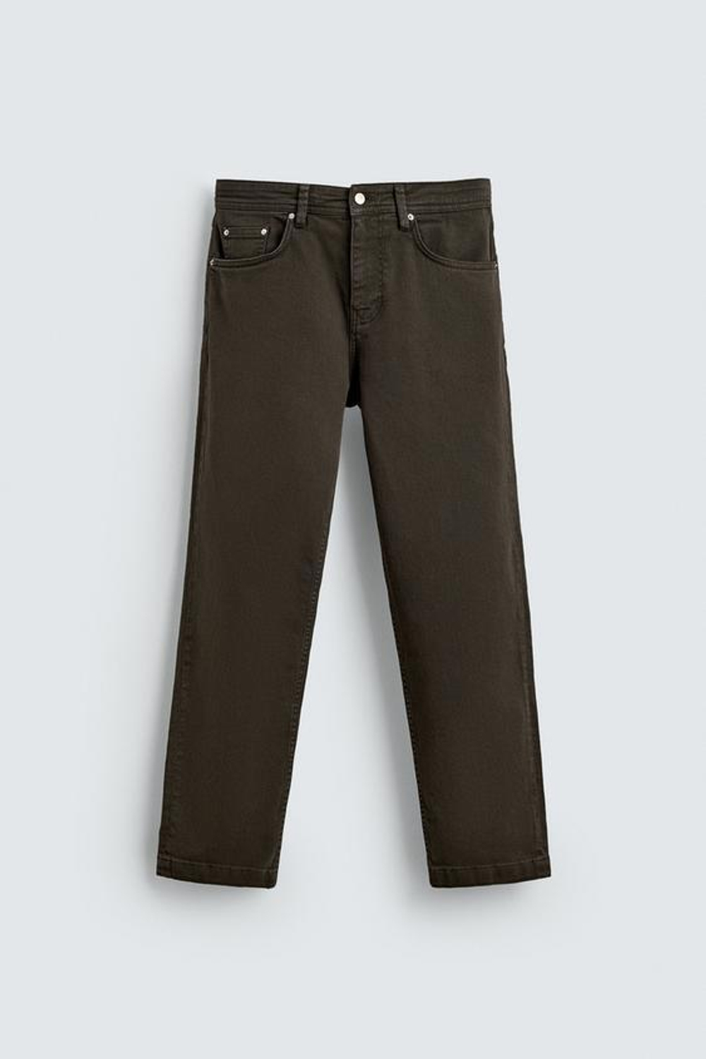 ZARA БРЮКИ STRAIGHT FIT, КОРИЧНЕВЫЙ