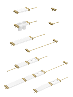 Набор STWORKI Стокгольм S36388GMW трансформер, матовое золото, полки белые
