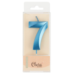 Свеча Цифра,Грани, Синий, Металлик