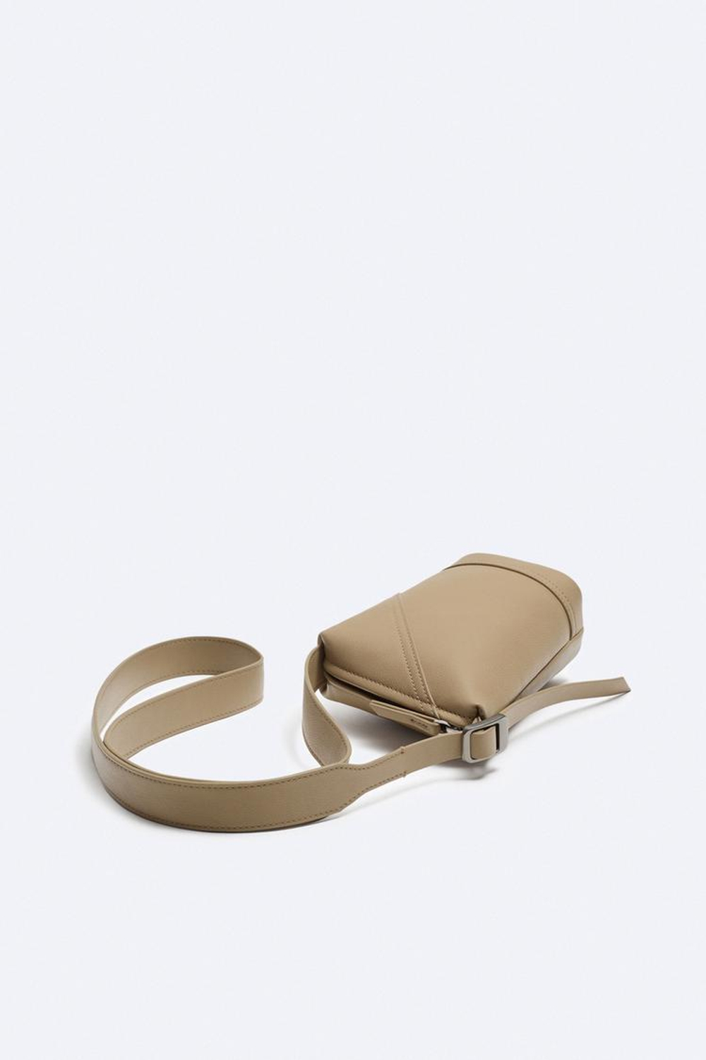 ZARA МИНИ-СУМКА ГЕОМЕТРИЧЕСКОЙ ФОРМЫ, РЫЖЕВАТО-КОРИЧНЕВЫЙ