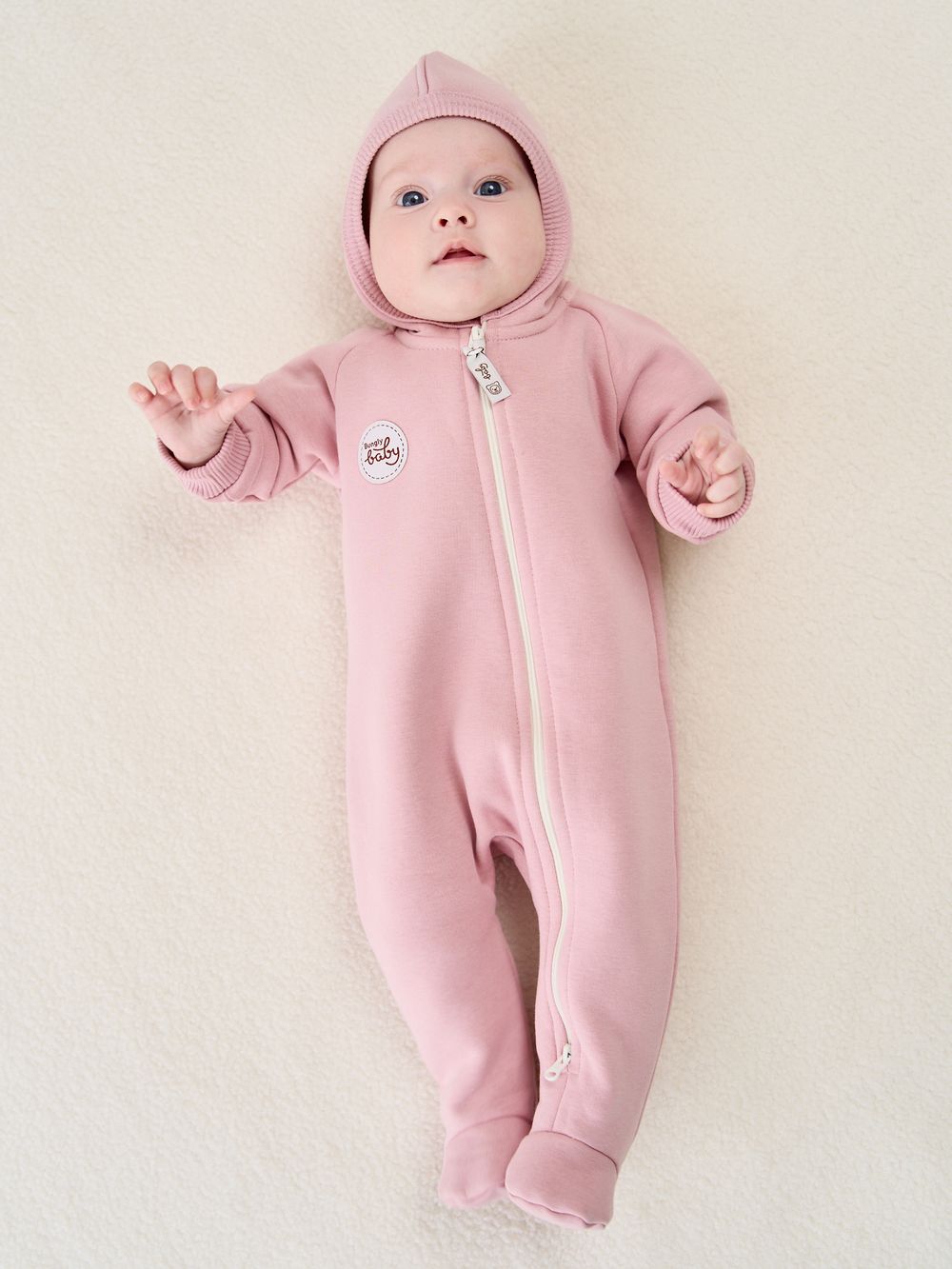 Комбинезон с закрытой ножкой "Пудра" утепленный 0+
